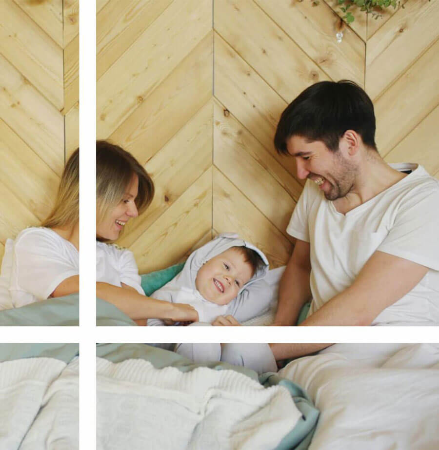 Family in bed