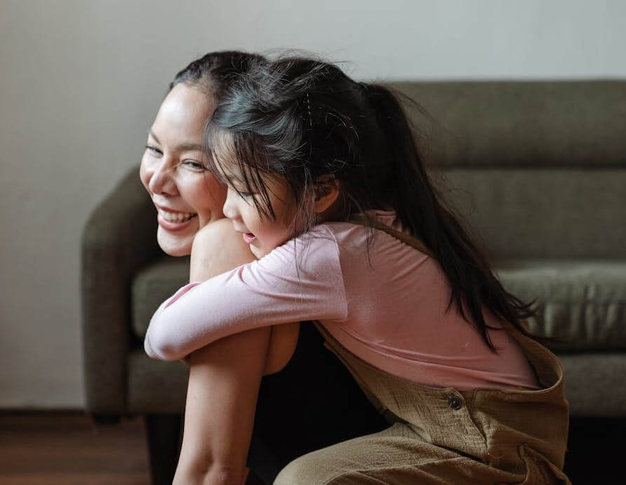 Daughter on back