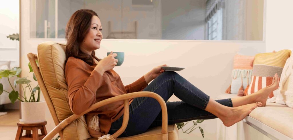 person-enjoying-relaxing-time-home