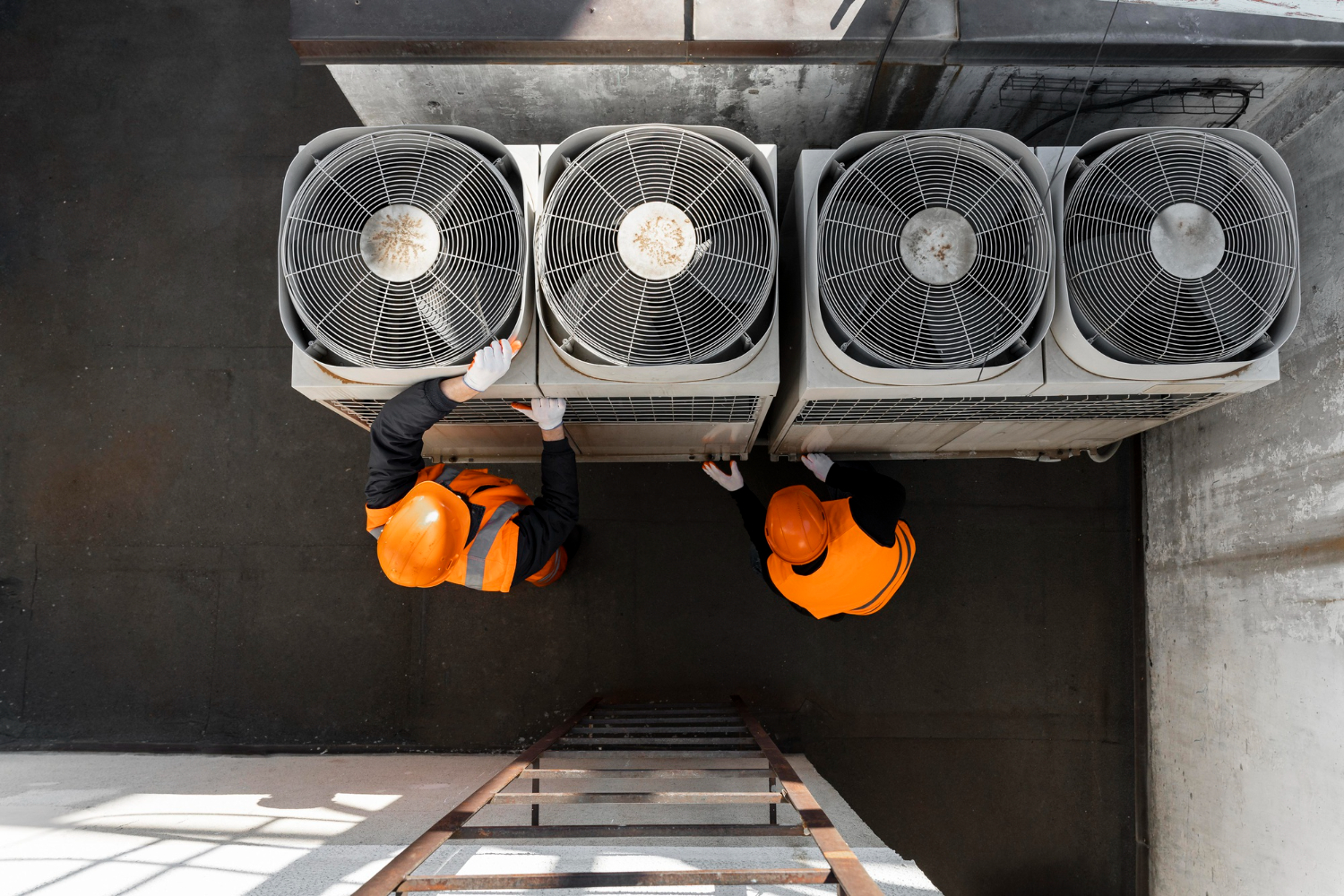 HVAC technician comparing R-410A and R-32 refrigerants for future-compatible AC system