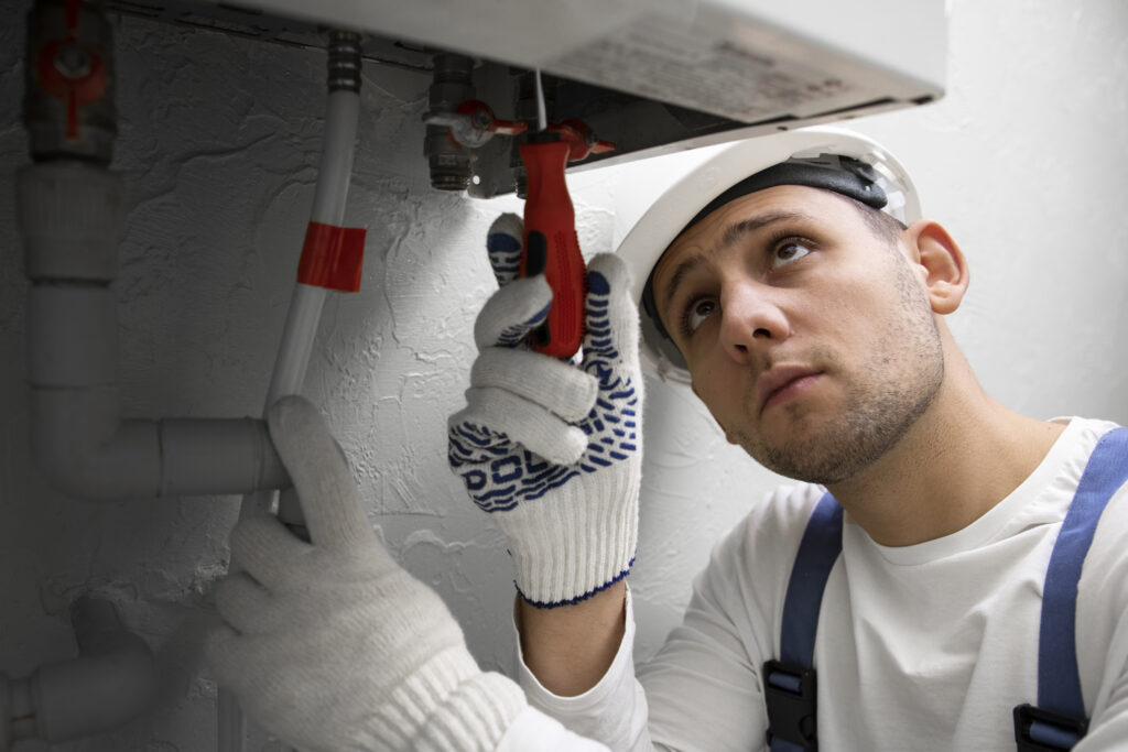 Technician checking HVAC unit size for proper home efficiency